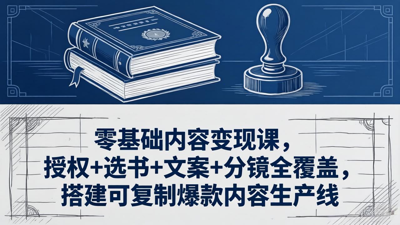 零基础内容变现课，授权+选书+文案+分镜全覆盖，搭建可复制爆款内容生产线-Scorpio丨网创