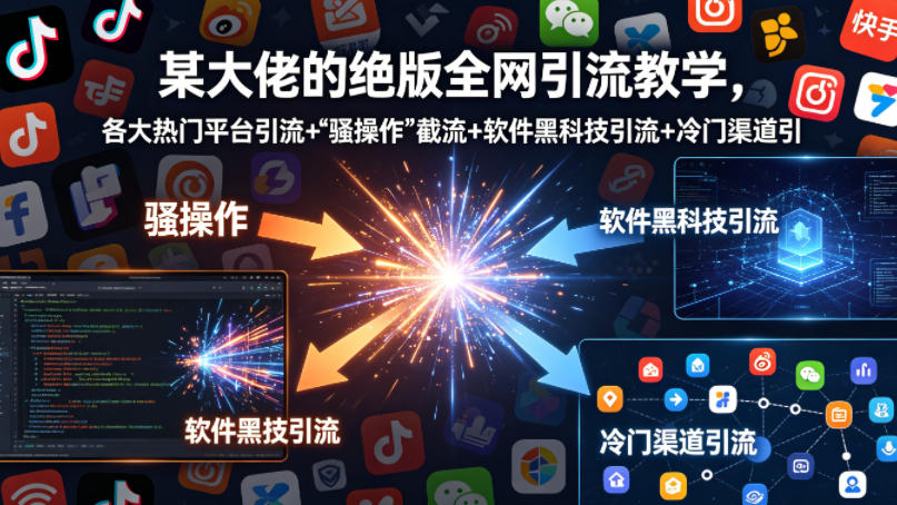 某大佬的绝版全网引流教学，各大热门平台引流+”骚操作”截流+软件黑科技引流+冷门渠道引流等-Scorpio丨网创
