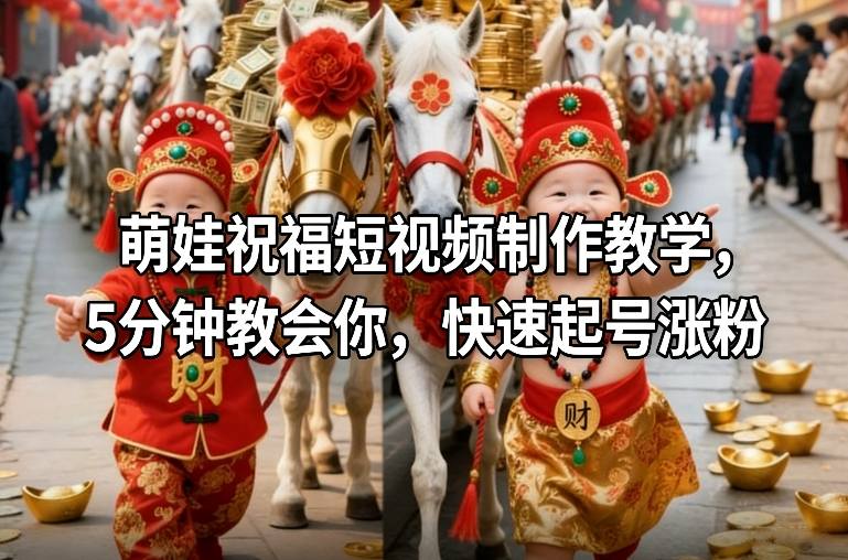 萌娃祝福短视频制作教学,5分钟教会你,快速起号涨粉-Scorpio丨网创