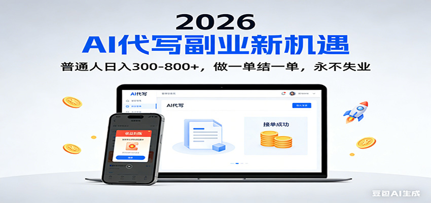 2026 副业首选！AI 代写日入 300-800，普通人0门槛，做一单结一单！-Scorpio丨网创
