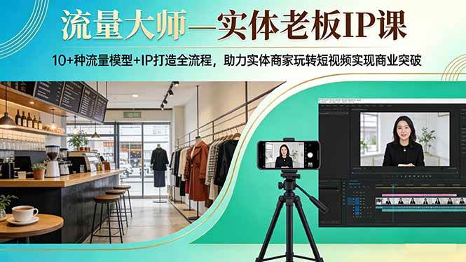 （17638期）流量大师—实体老板IP课：10+种流量模型+IP打造全流程，助力实体商家玩转短视频实现商业突破-Scorpio丨网创