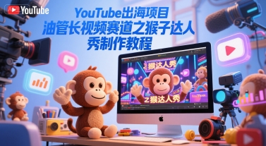 YouTube出海项目，油管长视频赛道之猴子达人秀制作教程-Scorpio丨网创