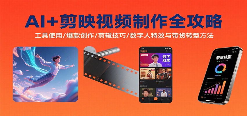 AI+剪映视频制作全攻略:工具使用/爆款创作/剪辑技巧/数字人特效与带货转型方法-Scorpio丨网创