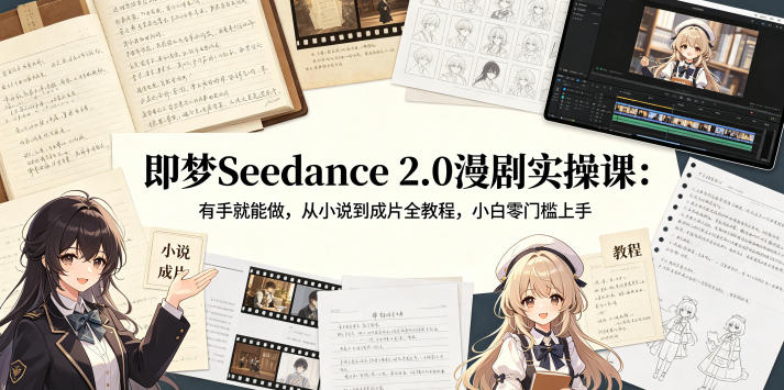 即梦Seedance 2.0漫剧实操课：有手就能做，从小说到成片全教程，小白零门槛上手-Scorpio丨网创