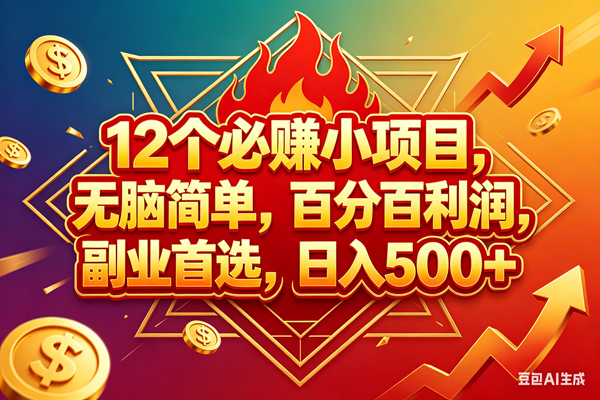 （18272期）12个必赚钱的小项目，百分百赚米，无脑简单，副业首选，日入600+-Scorpio丨网创