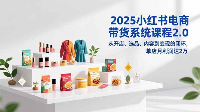 （16880期）2025小红书电商带货系统课程2.0，从开店、选品、内容到变现的闭环，单店月利润达2万-Scorpio丨网创