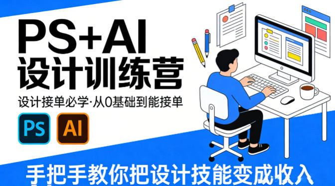 设计接单必学，PS+AI设计训练营，从0基础到能接单，手把手教你把设计技能变成收入-Scorpio丨网创