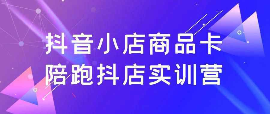抖音小店商品卡陪跑抖店实训营-Scorpio丨网创