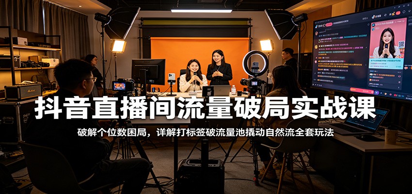 抖音直播间流量破局实战课：破解个位数困局，详解打标签破流量池撬动自然流全套玩法-Scorpio丨网创