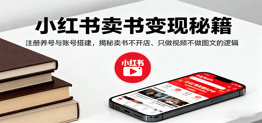 小红书卖书变现秘籍,注册养号与账号搭建,揭秘卖书不开店、只做视频不做图文的逻辑-Scorpio丨网创