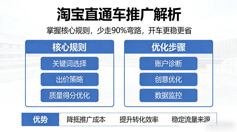 淘宝直通车推广解析,掌握核心规则,少走90%弯路,开车更稳更省-Scorpio丨网创