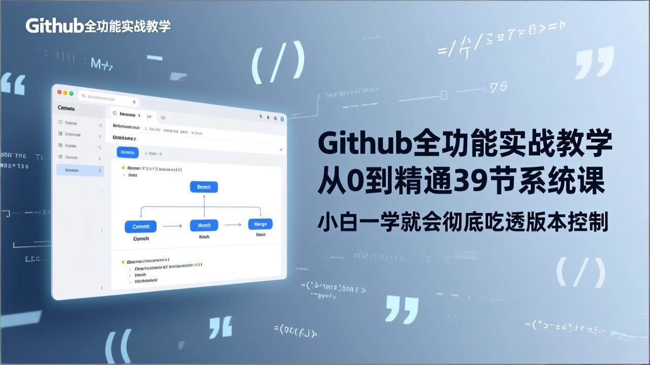 （17501期）GitHub-全功能实战教学，从0到精通39节系统课，小白一学就会彻底吃透版本控制-Scorpio丨网创