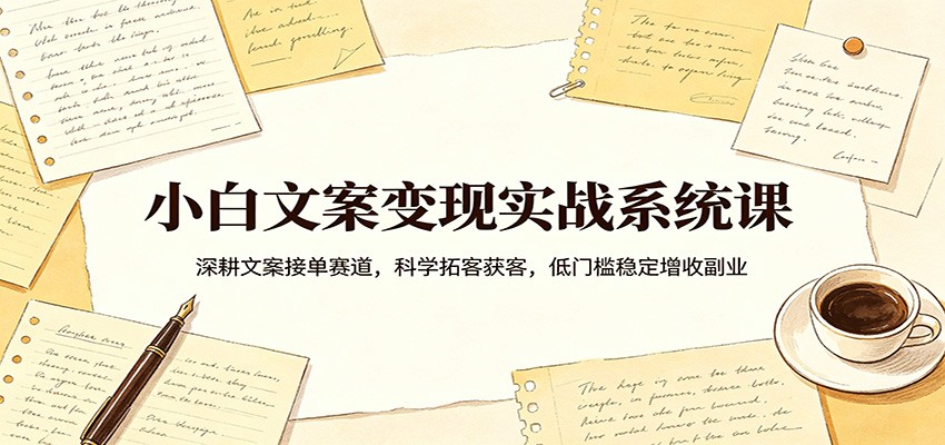 小白文案变现实战系统课：深耕文案接单赛道，科学拓客获客，低门槛稳定增收副业-Scorpio丨网创