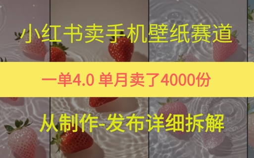 小红薯手机壁纸变现，4块钱一张的图，单月卖了5000份-Scorpio丨网创