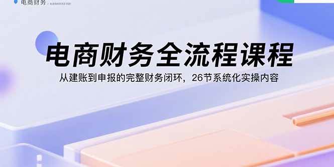 （15893期）电商财务全流程课程：从建账到申报的完整财务闭环，26节系统化实操内容-Scorpio丨网创