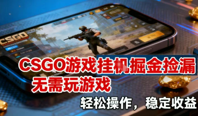CSGO游戏挂G掘金捡漏,不需要玩游戏,操作简单,收益稳定【揭秘】-Scorpio丨网创