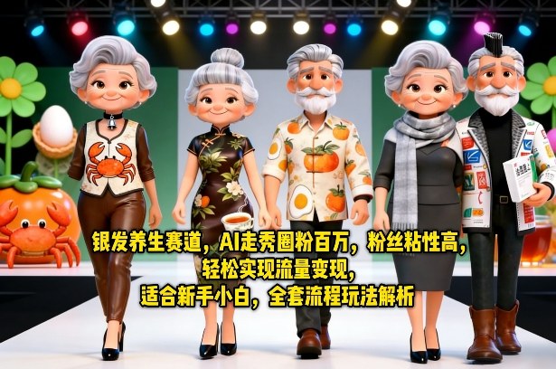 银发养生赛道,AI走秀圈粉百万,粉丝粘性高,轻松实现流量变现,适合新手小白,全套流程玩法解析-Scorpio丨网创