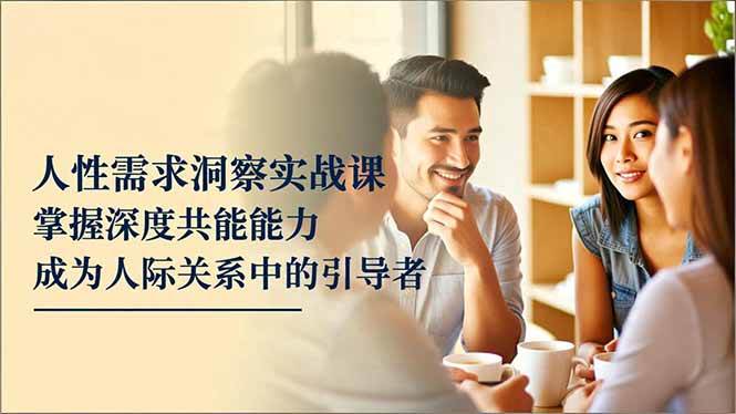 (16683期)人性需求洞察实战课,掌握深度共感能力,成为人际关系中的引导者-Scorpio丨网创