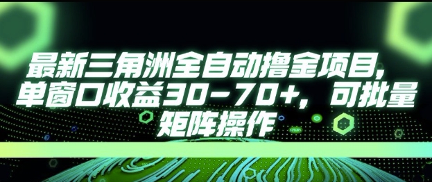 最新AI全自动游戏撸金项目，单窗口收益30-70+，可批量操作【揭秘】-Scorpio丨网创