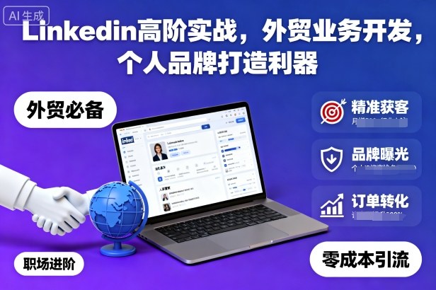 Linkedin高阶实战,外贸业务开发,个人品牌打造利器-Scorpio丨网创