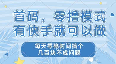 首码零撸项目，有快手就可以做，每天业务时间搞个几张不是问题【揭秘】-Scorpio丨网创