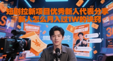 短剧拉新项目优秀新人代表分享新人怎么月入过1W的诀窍-Scorpio丨网创