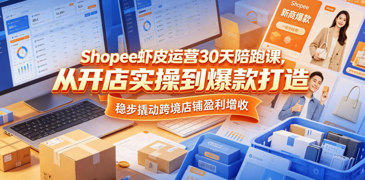 Shopee虾皮运营30天陪跑课，从开店实操到爆款打造，稳步撬动跨境店铺盈利增收-Scorpio丨网创