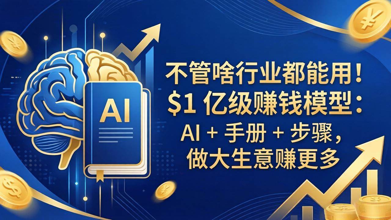 （18055期）不管啥行业都能用！$1 亿级赚钱模型：AI + 手册 + 步骤，做大生意赚更多-Scorpio丨网创