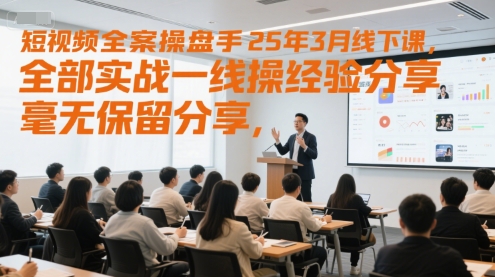 短视频全案操盘手25年3月线下课，全部实战一线操盘手经验分享，毫无保留分享，全是干货-Scorpio丨网创