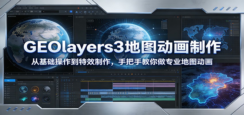 GEOlayers3地图动画制作：从基础操作到特效制作，手把手教你做专业地图动画-Scorpio丨网创