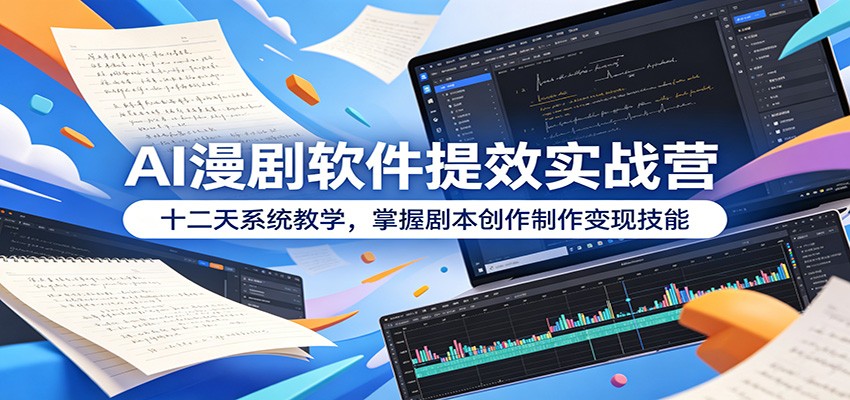 AI漫剧软件提效实战营:十二天系统教学,掌握剧本创作制作变现技能-Scorpio丨网创