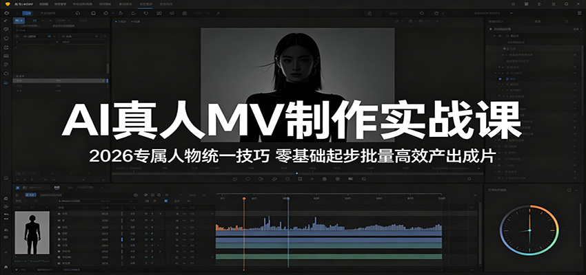 AI真人MV制作实战课：2026专属人物统一技巧，零基础起步批量高效产出成片-Scorpio丨网创
