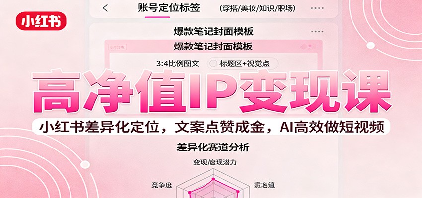 高净值IP变现课:小红书差异化定位,文案点赞成金, AI高效做短视频-Scorpio丨网创