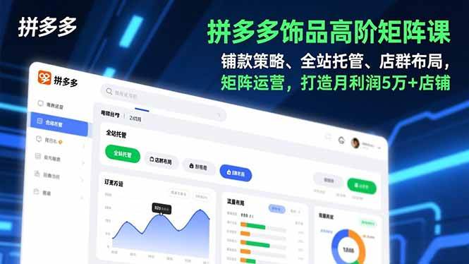 （16915期）拼多多饰品高阶矩阵课，铺款策略、全站托管、店群布局，矩阵运营，打造月利润5万+店铺-Scorpio丨网创