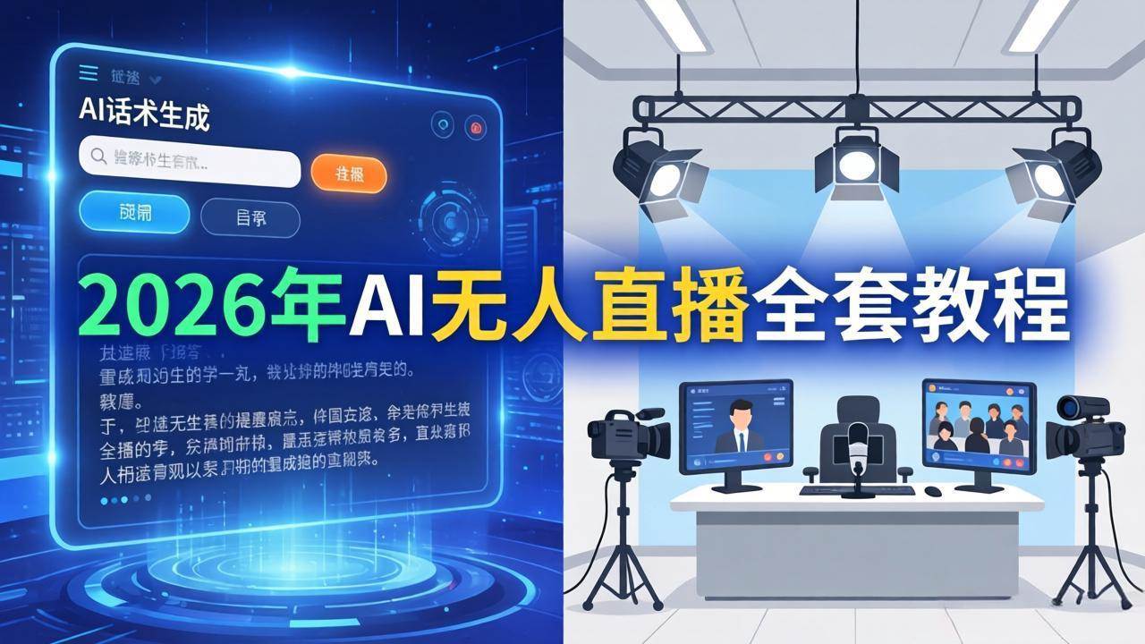 (17953期)2026年AI无人直播全套教程:OBS安装+软件配置+直播间搭建+话术生成+一键开播实操-Scorpio丨网创