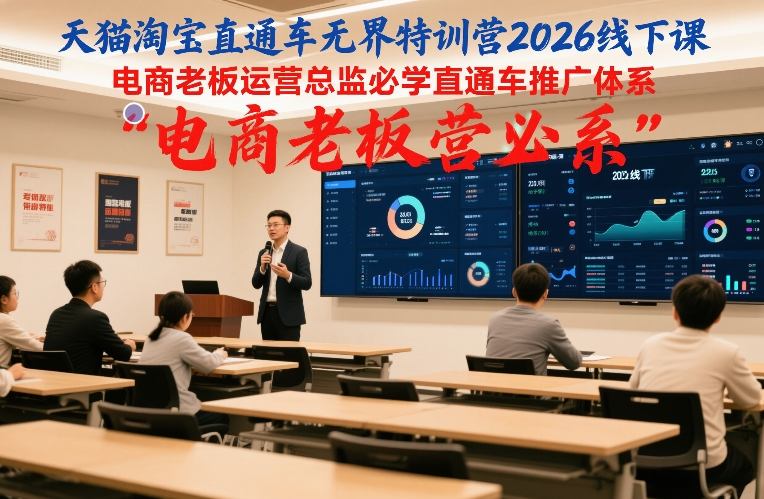 天猫淘宝直通车无界特训营2026线下课,电商老板运营总监必学直通车推广体系-Scorpio丨网创