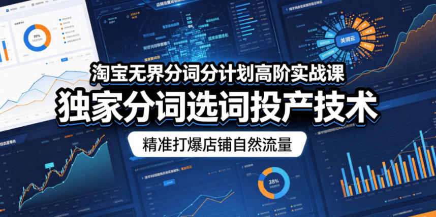 淘宝无界分词分计划高阶实战课，独家分词选词投产技术，精准打爆店铺自然流量-Scorpio丨网创