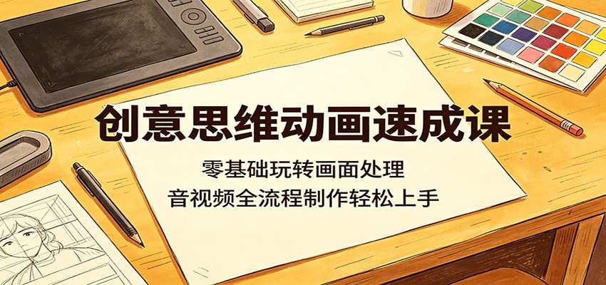 创意思维动画速成课：零基础玩转画面处理，音视频全流程制作轻松上手-Scorpio丨网创