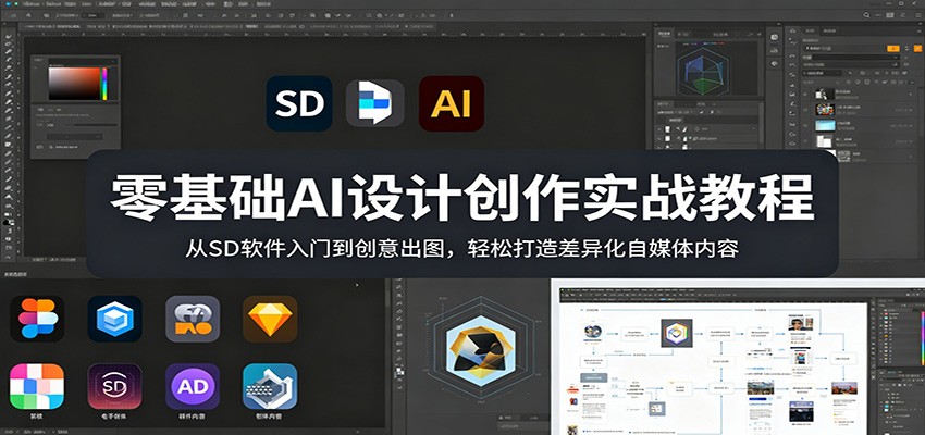 零基础AI设计创作实战教程：从SD软件入门到创意出图，轻松打造差异化自媒体内容-Scorpio丨网创