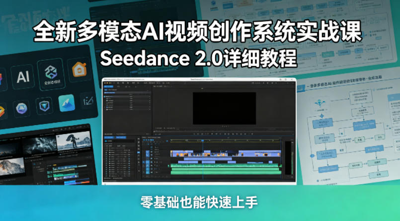 全新多模态AI视频创作系统实战课，Seedance 2.0详细教程，零基础也能快速上手-Scorpio丨网创