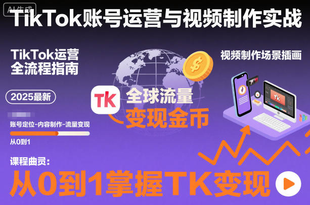 2025最新TikTok账号运营与视频制作实战全流程，从0到1掌握TK变现（含11月最新TK搬运技术）-Scorpio丨网创