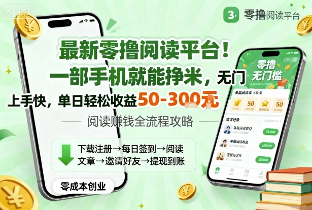 最新零撸阅读平台！一部手机就能挣米，无门槛上手快，单日轻松收益50-3张【揭秘】-Scorpio丨网创