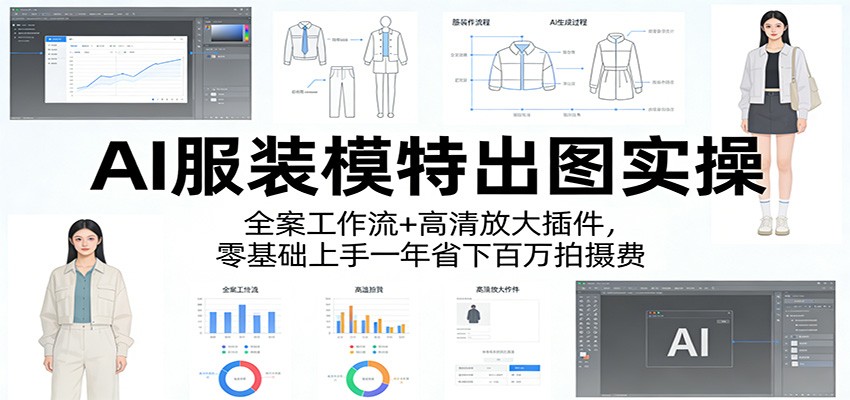 AI服装模特出图实操：全案工作流+ 高清放大插件，零基础上手一年省下百万拍摄费-Scorpio丨网创
