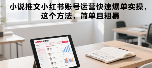 小说推文小红书账号运营快速爆单实操,这个方法,简单且粗暴-Scorpio丨网创