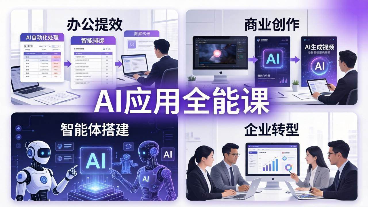 (18042期)AIGC 应用师全能课-更新:办公提效、商业创作、智能体搭建、企业转型,一站式学会AI应用 (18042期)AIGC 应用师全能课-更新:办公提效、商业创作、智能体搭建、企业转型,一站式学会AI应用