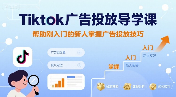 Tiktok广告投放导学课，帮助刚入门的新人掌握广告投放技巧-Scorpio丨网创
