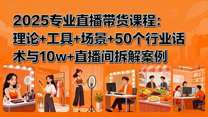 （15988期）2025专业直播带货课程：理论+工具+场景+50个行业话术与10w+直播间拆解案例-Scorpio丨网创