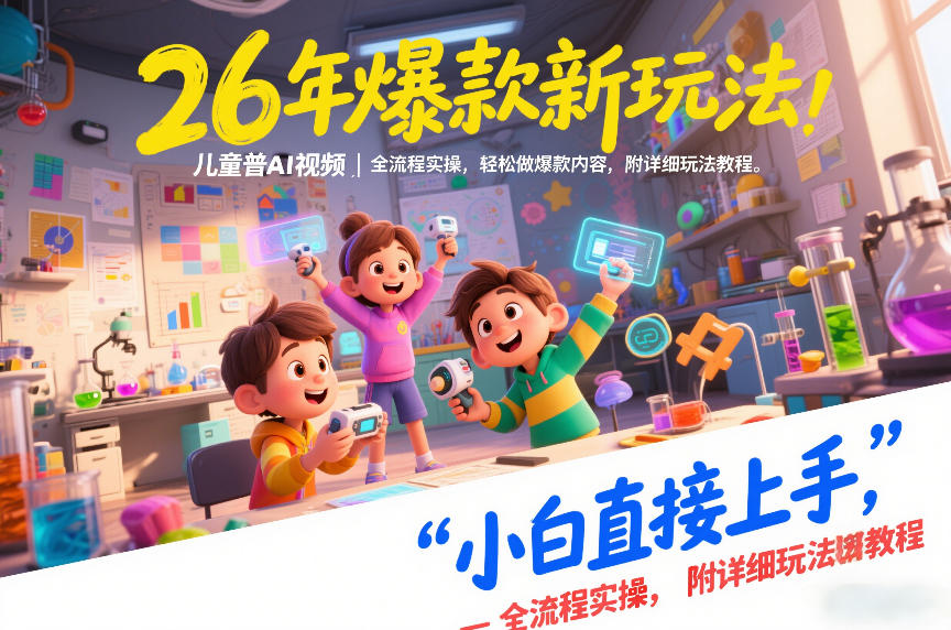 26年爆款新玩法,儿童科普AI视频,全流程实操,轻松做爆款内容,小白直接上手,附详细玩法教程-Scorpio丨网创