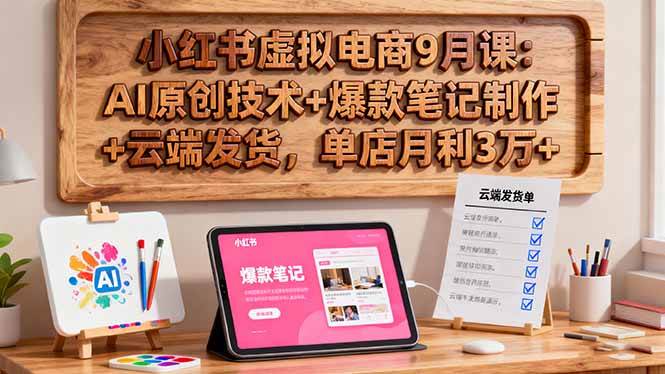 （16287期）小红书虚拟电商9月课：AI原创技术+爆款笔记制作+云端发货，单店月利3万+-Scorpio丨网创