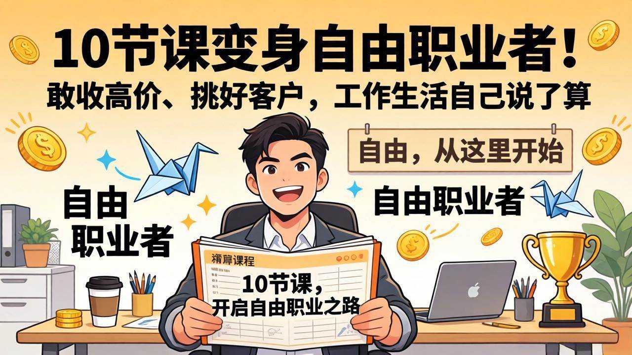 （17663期）10 节课变身自由职业者！敢收高价、挑好客户，工作生活自己说了算-Scorpio丨网创
